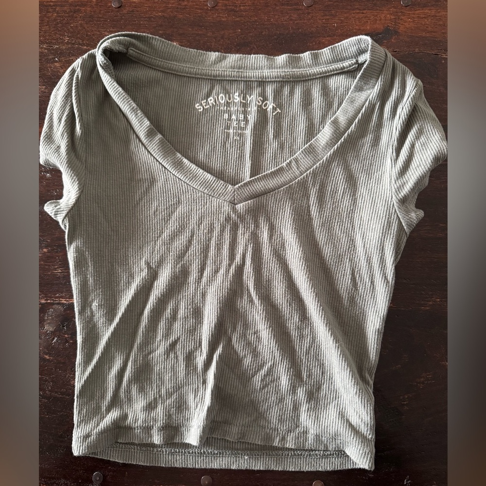 Aeropostale crop top khaki green